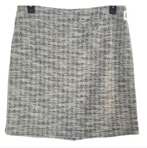 Soho Apparel Black and White Nubby Pencil Skirt XL Knee Length Stretch